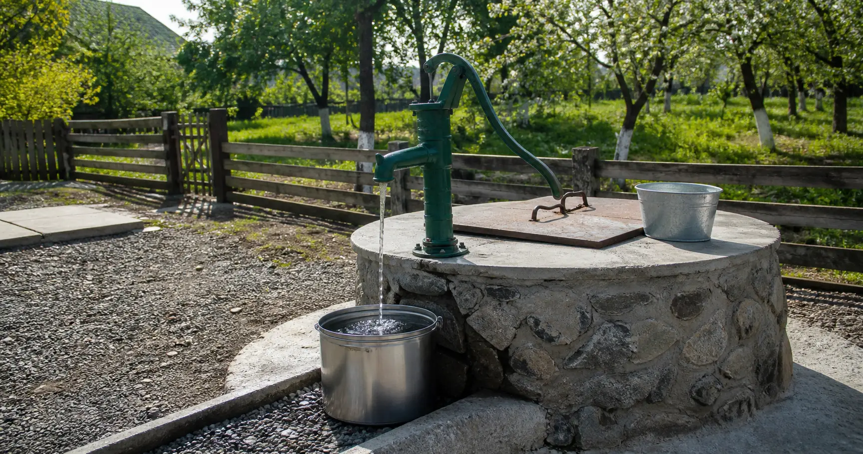 Fântână amenajată pentru acces mai sigur la apă